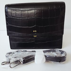 JW PEI Black Croc Embossed Crossbody Bag Gold Hardware New Without Tags